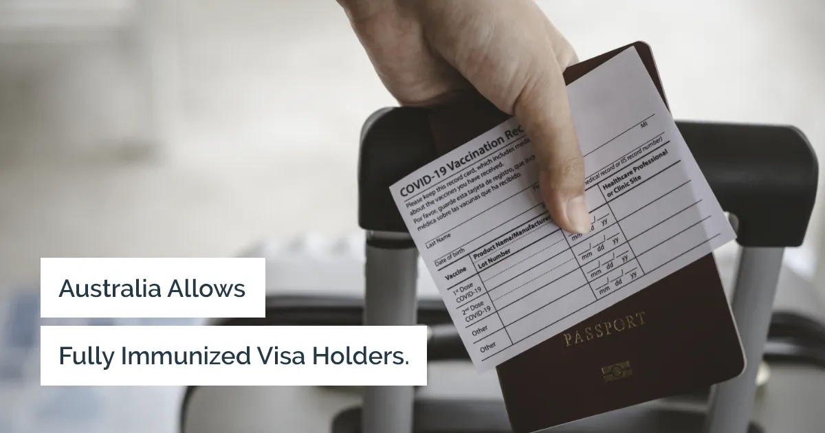 Australia opens its borders to fully vaccinated visa holders from Dec 1st, 2021