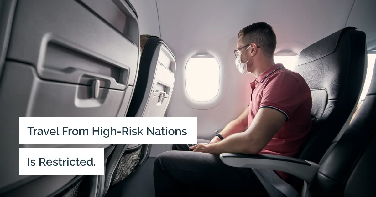 Restrictions on travel from very high-risk countries
