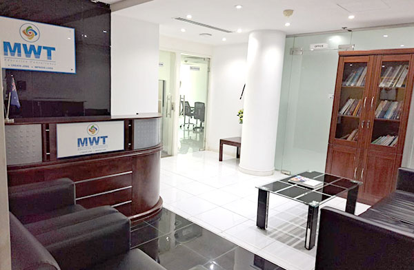 Waiting area at the MWT Dubai office