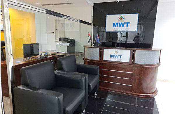 Front desk at the MWT Dubai office