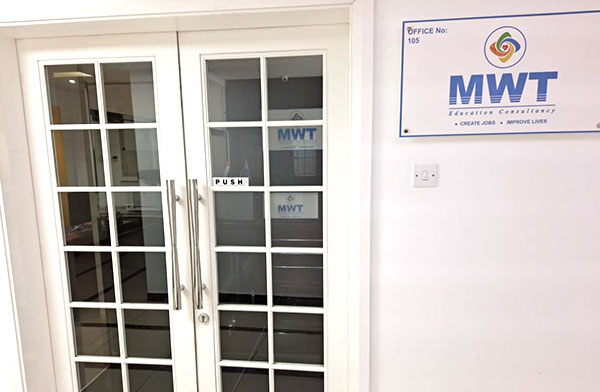 Entrance to the MWT Dubai office